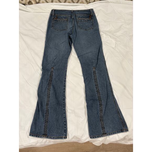 Y2K Vintage l.e.i. Flare Leg Low Rise Zipper Jeans Juniors Size 7 - Picture 3 of 7
